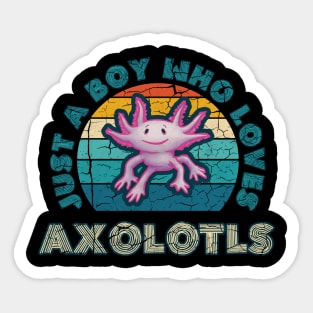 Just a Boy who Loves Axolotls Sticker